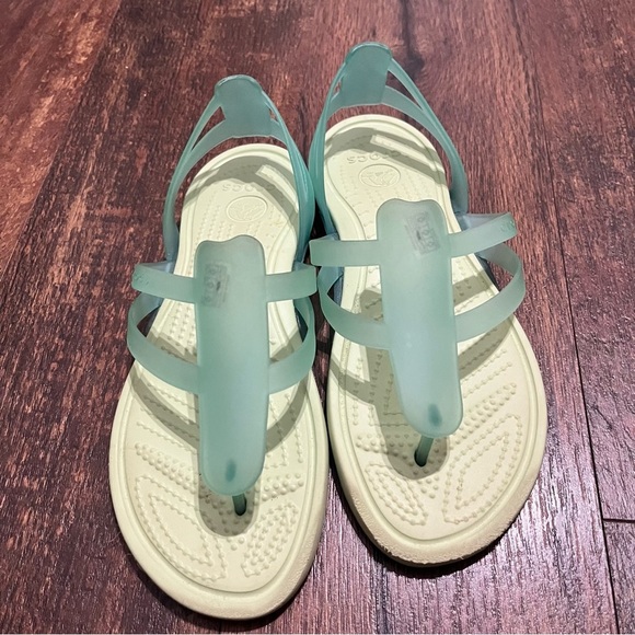 Crocs Boulder Colorado Women’s 8W Sandals Green Double Front Straps  Shoes - Picture 2 of 5